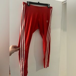 Size L women’s adidas red leggings